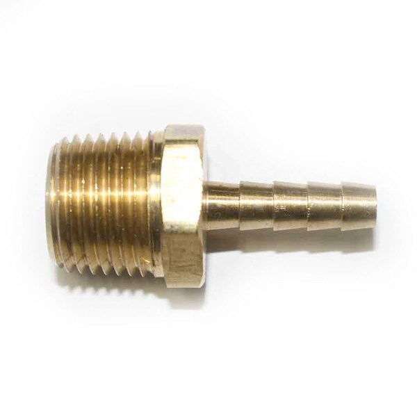 Interstate Pneumatics Brass Hose Barb Fitting, Connector, 1/4 Inch Barb X 1/2 Inch NPT Male End, PK 6 FM84-D6 - main